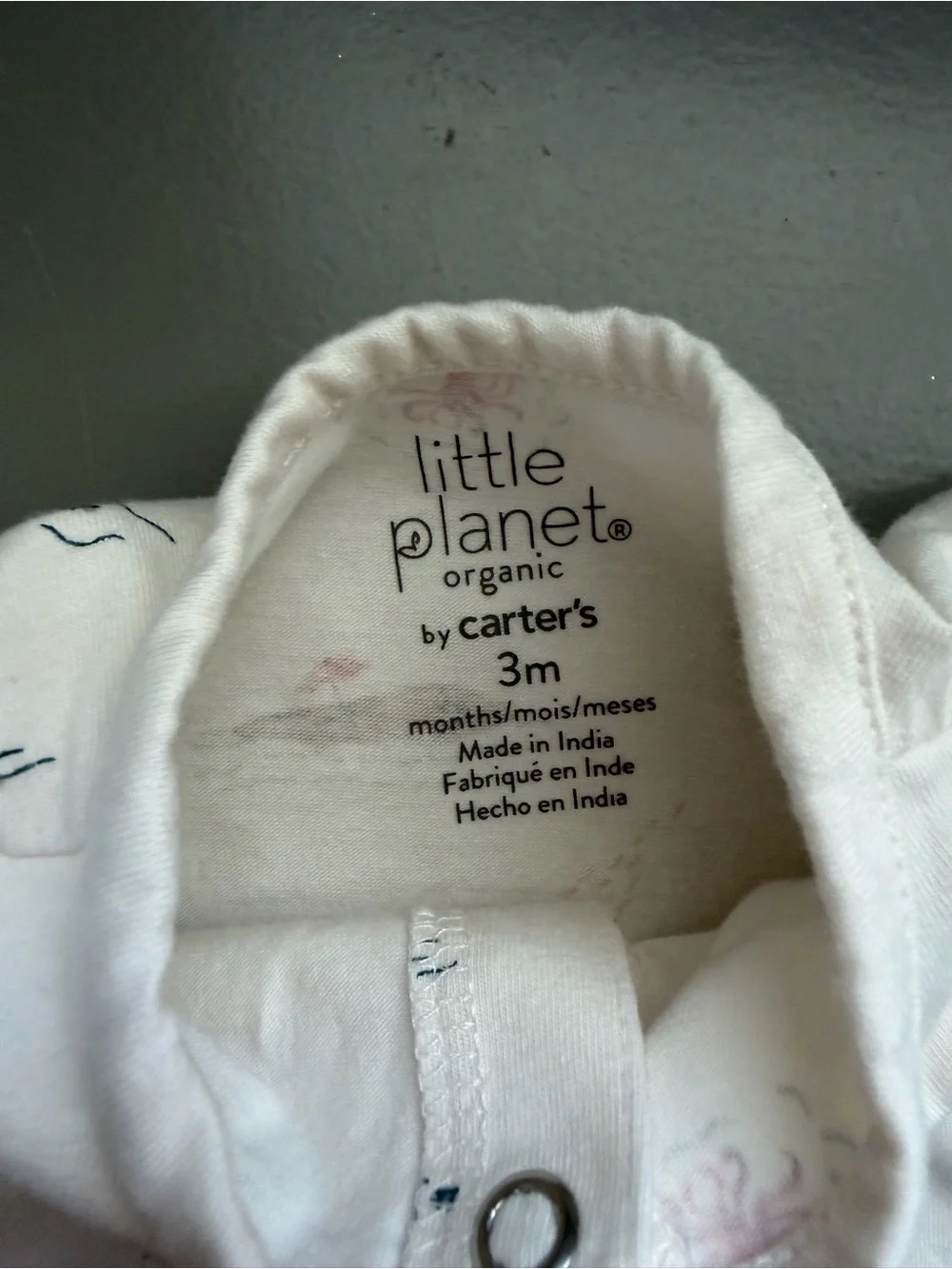 Carter's Cream Nautical Print & Navy Short-Sleeve One-Piece Set